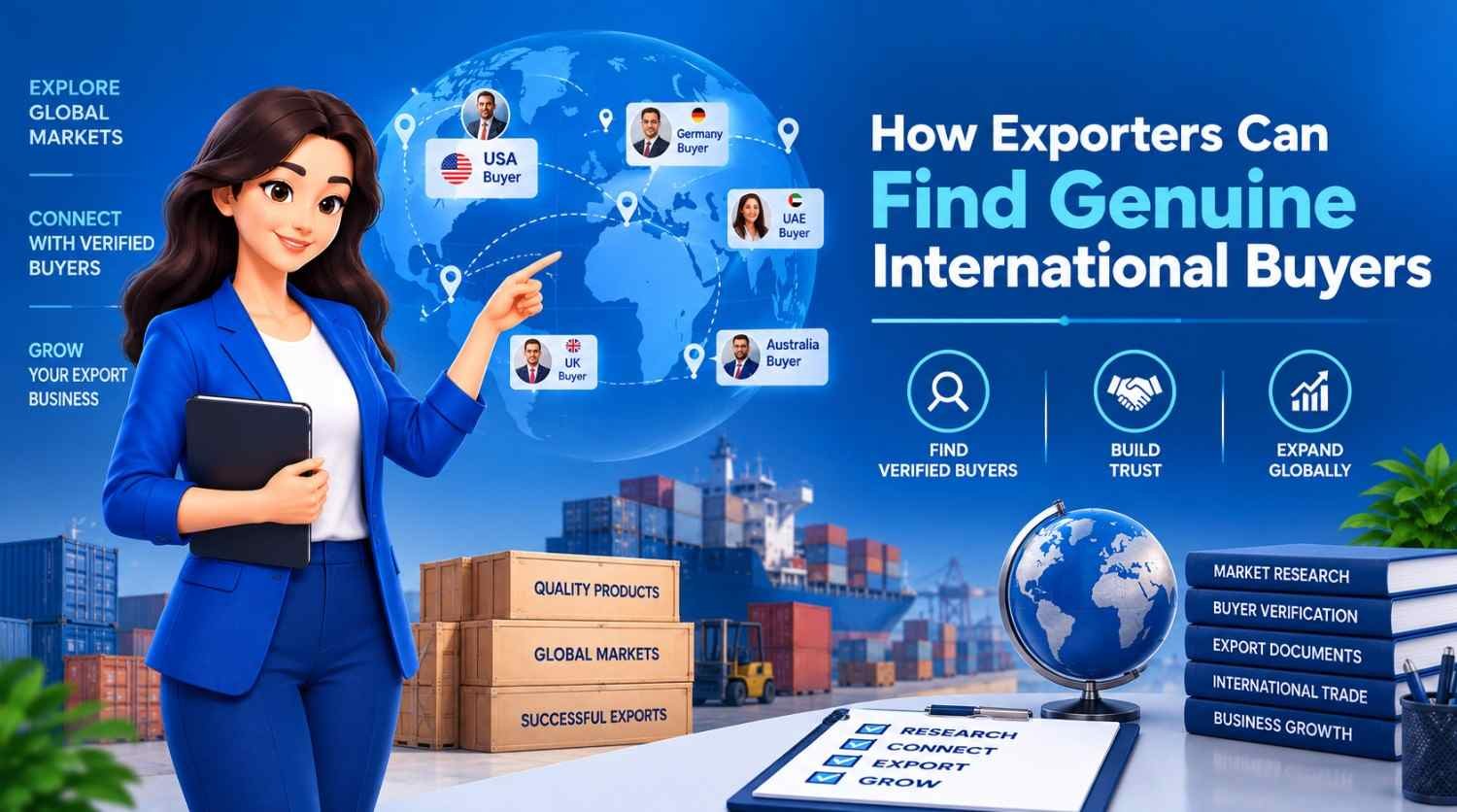 Exporter communicating with international buyers through a B2B platform