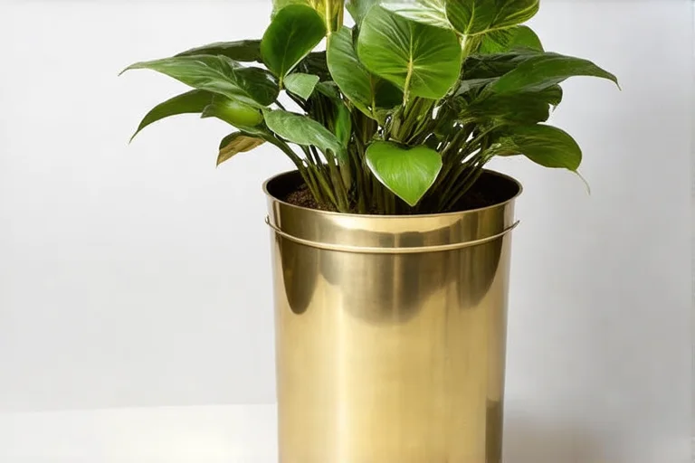 Brass Round Planter